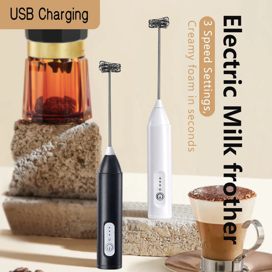 3-Speed Wireless Milk Frother – USB Rechargeable Handheld  Foam Maker for Latte, Cappuccino & Matcha | CasaFlow