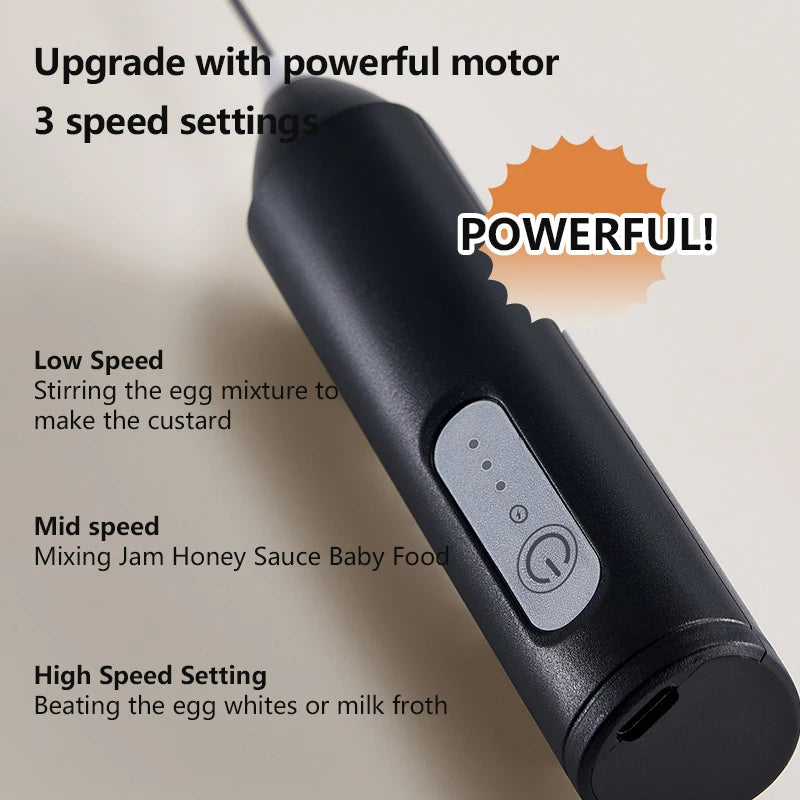 3-Speed Wireless Milk Frother – USB Rechargeable Handheld  Foam Maker for Latte, Cappuccino & Matcha | CasaFlow