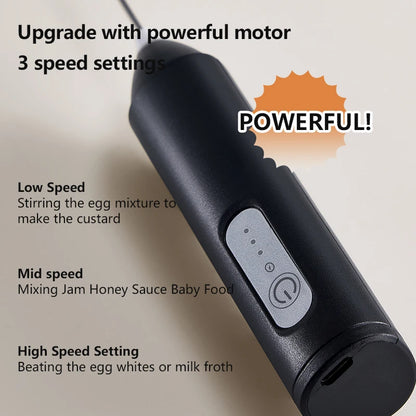 3-Speed Wireless Milk Frother – USB Rechargeable Handheld  Foam Maker for Latte, Cappuccino & Matcha | CasaFlow