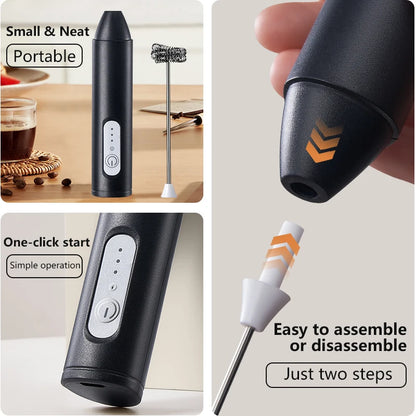 3-Speed Wireless Milk Frother – USB Rechargeable Handheld  Foam Maker for Latte, Cappuccino & Matcha | CasaFlow