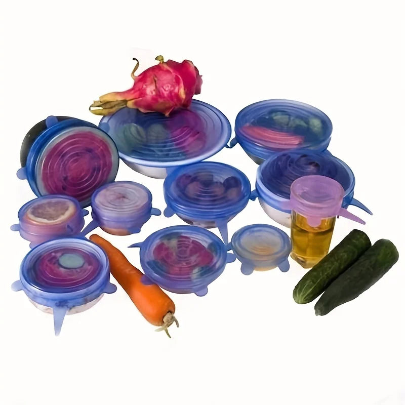 Silicone Stretch Lids Set (6-Piece) – Reusable Food Covers for Bowls, Cans & Containers | CasaFlow