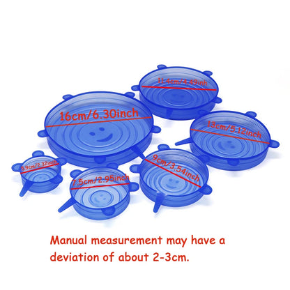 Silicone Stretch Lids Set (6-Piece) – Reusable Food Covers for Bowls, Cans & Containers | CasaFlow